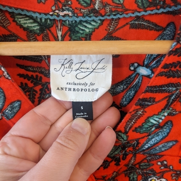 Anthropologie Kelly Louise Judd Whimsical Sleepwear Dress Red Size Small - Picture 7 of 8